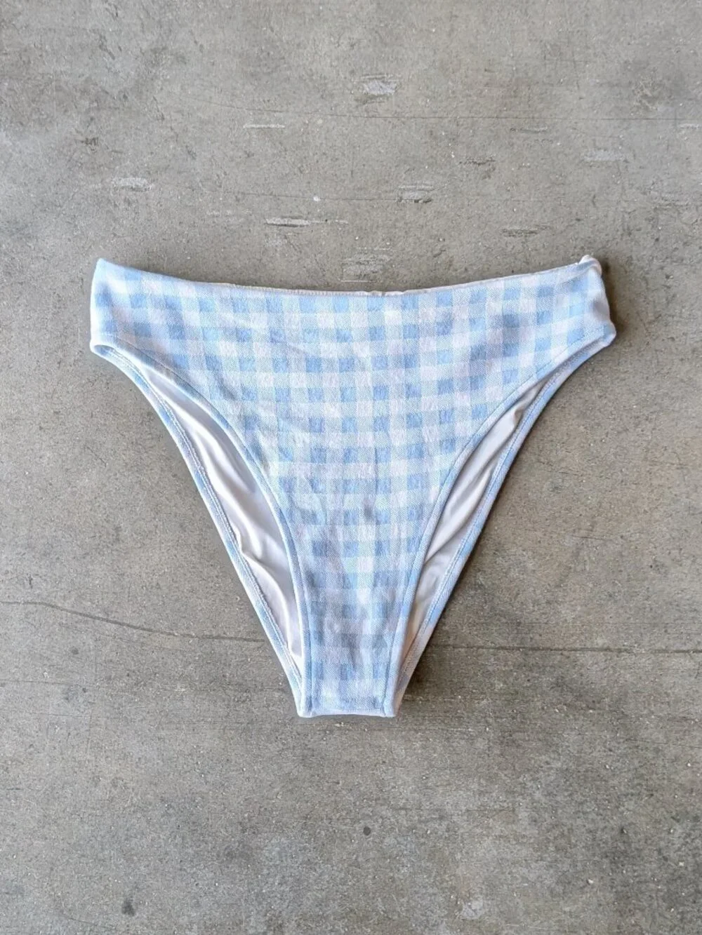 Frankies Bikinis Jenna High Waist Bikini Bottom in Bluebell large BOTTOM ONLY